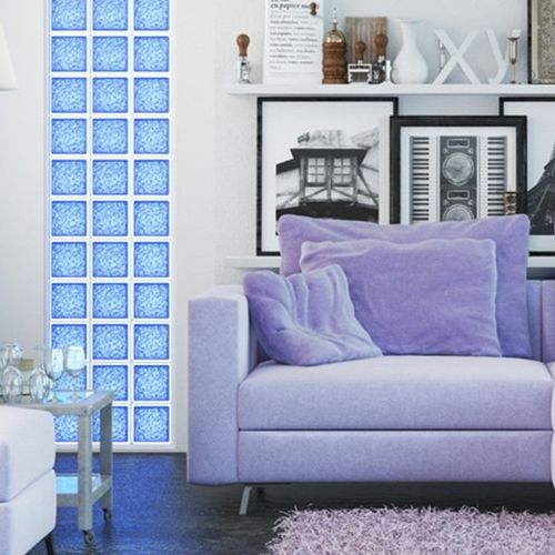 Quadratischer Glasbaustein - MG/s SOPHISTICATED BLUE - SEVES GLASSBLOCK - für Bad / für Innenwand / farbig