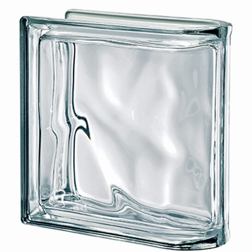 Quadratischer Glasbaustein - CLEAR LINEAR TERMINAL - SEVES GLASSBLOCK - gewinkelt / Struktur / gewellt