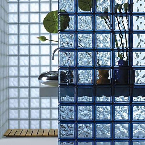 Gebogener Glasbaustein - TERMINALE   - SEVES GLASSBLOCK - glatt / gewellt / metallisiert