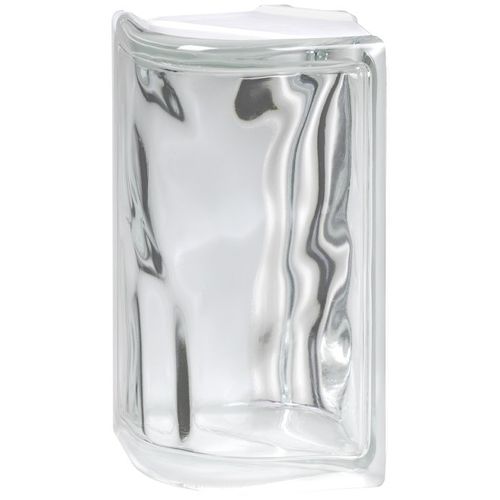 Gebogener Glasbaustein - CLEAR 19/8 CORNER WAVE - SEVES GLASSBLOCK - glatt / für Fassaden