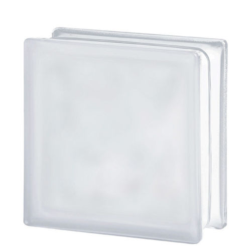 Quadratischer Glasbaustein - CLEAR 1919/8 WAVE SAHARA 2S - SEVES GLASSBLOCK - glatt / für Fassaden
