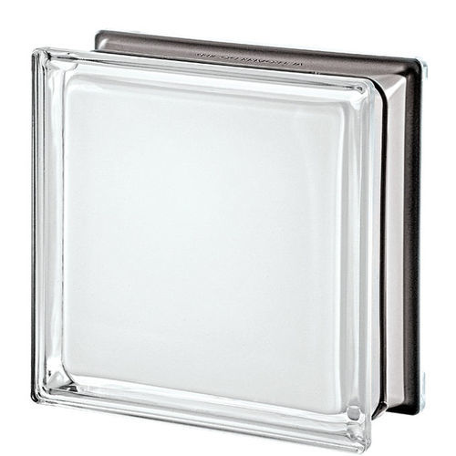 Quadratischer Glasbaustein - WHITE Q19  - SEVES GLASSBLOCK - glatt / metallisiert / für Boden
