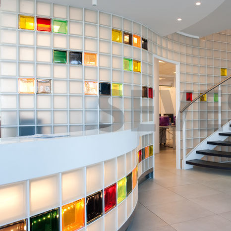 Quadratischer Glasbaustein - GIADA Q19  - SEVES GLASSBLOCK - metallisiert / glatt / für Boden