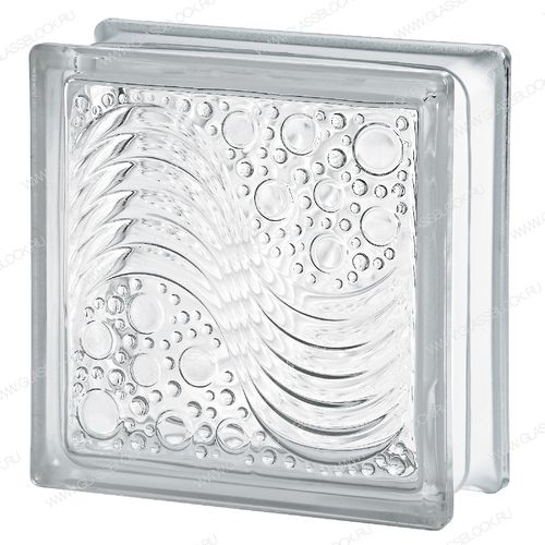 Quadratischer Glasbaustein - CLEAR 1919/8 MARINA - SEVES GLASSBLOCK - Relief / wandmontiert / hohe Lichtdurchlässigkeit