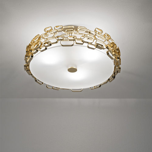 Moderne Deckenleuchte - GLAMOUR - TERZANI - rund / Metall / Halogen