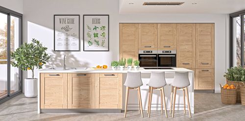 Moderne Küche - Truro - SAGNE - Holz / Laminat / mittelgroß