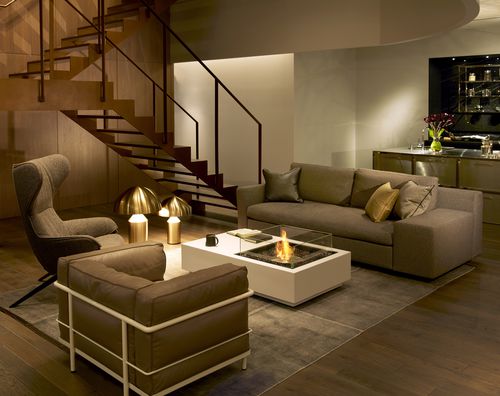 Garten-Feuerstelle / Bioethanol - MANHATTAN 50 - EcoSmart Fire - Gas / Beton / Edelstahl