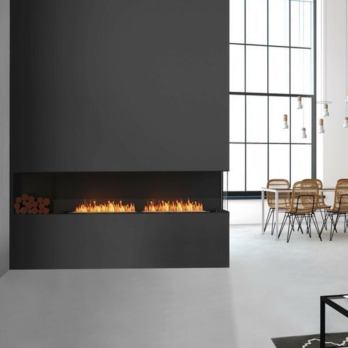 Eckkamineinsatz - FLEX RIGHT CORNER - EcoSmart Fire - Bioethanol / Stahl / modern
