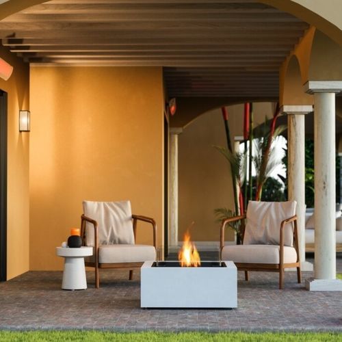 Garten-Feuerstelle / Gas - BASE 30 - EcoSmart Fire - Bioethanol / Beton / Edelstahl