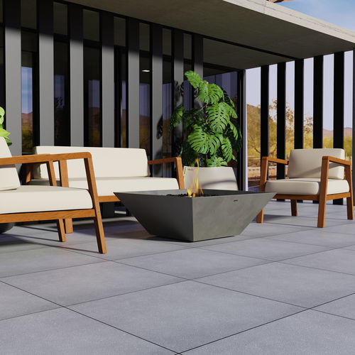 Garten-Feuerstelle / Bioethanol - Nova 850 - EcoSmart Fire - Beton / Edelstahl / quadratisch