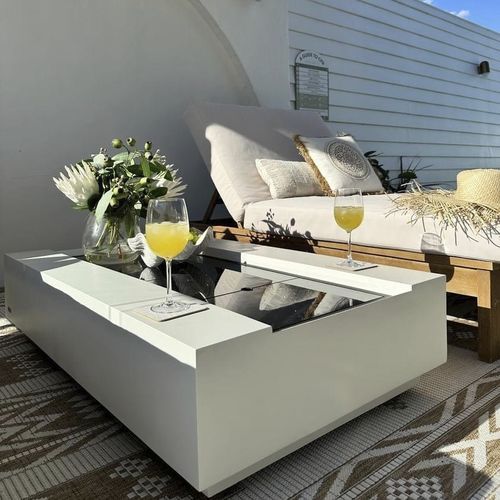 Garten-Feuerstelle / Gas - COSMO 50 - EcoSmart Fire - Bioethanol / Beton / Edelstahl
