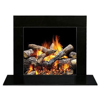 Moderne Kaminverkleidung - Absolute  - HEAT & GLO® - Stein / schwarz