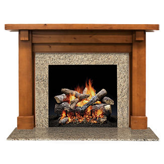 Klassische Kaminumrandung - BATTLEFIELD  - heatilator - Granit / Holz
