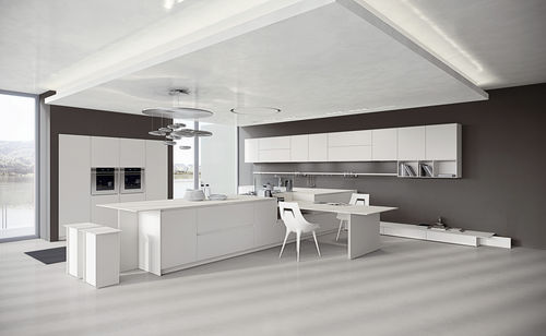 Moderne Küche - AK_04 8 - Arrital - Corian® / mit Griffen / lackiert