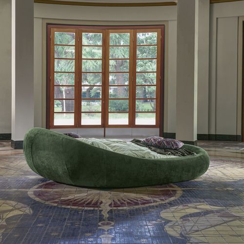 Doppelbett - PEBBLE - DORELAN - originelles Design / Polster / Stoff