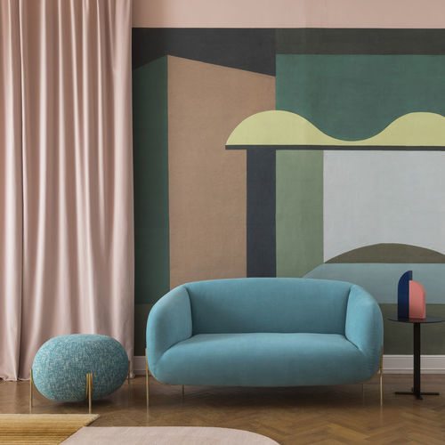 Modernes Sofa - GEO - saba - Stoff / mit Armlehnen / mit abnehmbarem Bezug