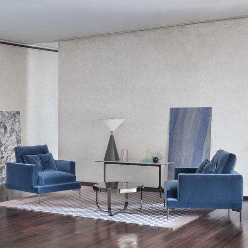 Moderner Sessel - ESSENTIEL - saba - Stoff / Holz / mit abnehmbarem Bezug