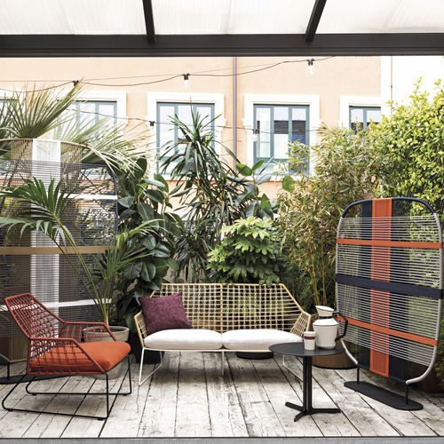 Modulsofa - NEW YORK SOLEIL - saba - modern / für Außenbereich / Stoff