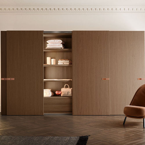 Eckkleiderschrank - ICONA  - PIANCA - modern / hochglanzlackiertes Holz / mit Schiebetür