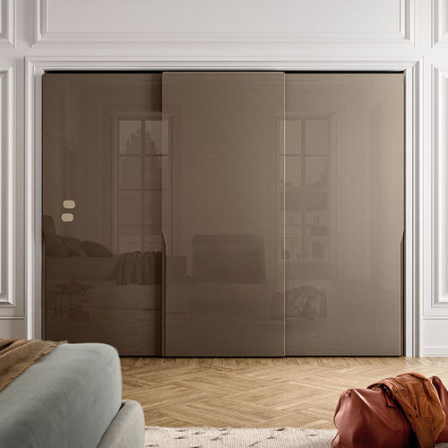 Moderner Kleiderschrank - MANHATTAN - PIANCA - hochglanzlackiertes Holz / mit Schiebetür / mit Schwingtür