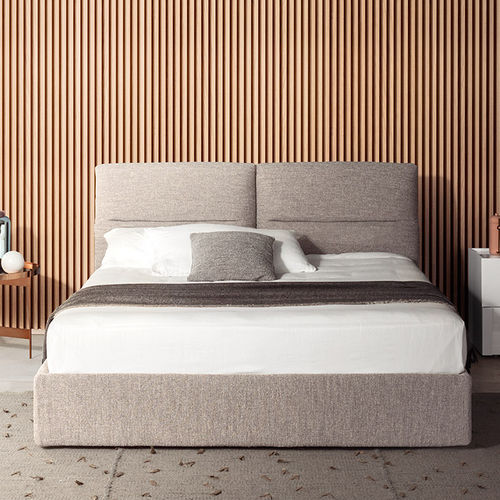 Doppelbett - VINTAGE  - PIANCA - modern / Polster / mit Kopfteil aus Leder