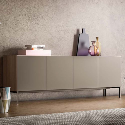 Modernes Sideboard - NORMA - PIANCA - lackiertes Holz / Massivholz / grau