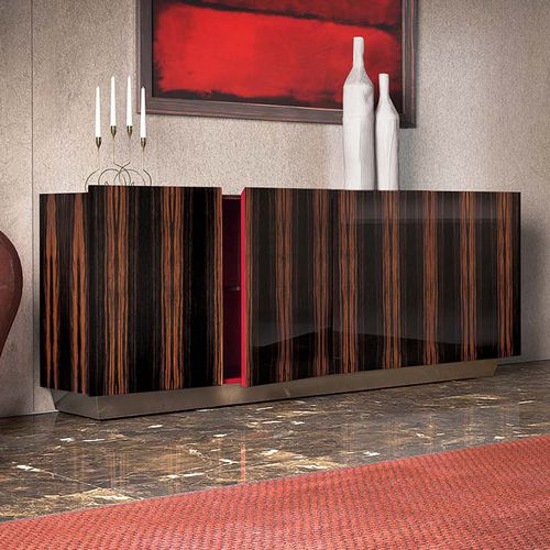 Modernes Sideboard - TOSCA - PIANCA - lackiertes Holz / Ebenholz / Rosenholz