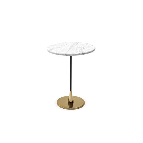 Moderner Lampentisch - BAIO - PIANCA - Terrazzo / Gestell aus Metall / rund