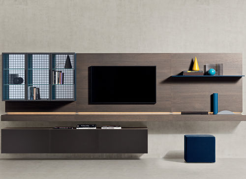 Moderne Wohnwand - PEOPLE - PIANCA - lackiertes Holz / Modul