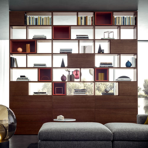 Modul-Bücherregal - SPAZIOTECA - PIANCA - wandmontiert / Decke/Boden / modern