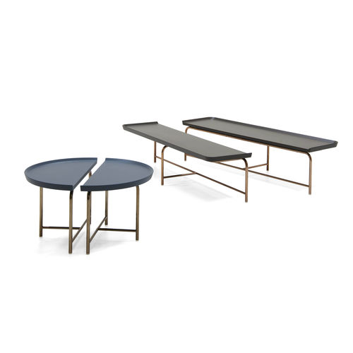 Moderner Couchtisch - 1+1 - PIANCA - lackiertes Metall / Gestell aus lackiertem Metall / rechteckig