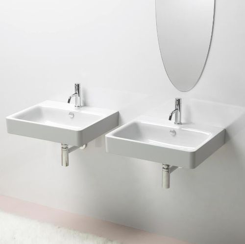 Wand-Waschbecken - SAND: 9031111 - GSI - Keramik / rechteckig / modern