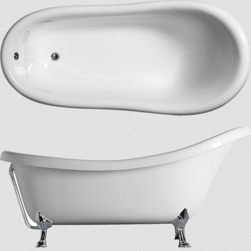 Ovale Badewanne - CLASSIC: VAL1 - GSI - auf Füßen / Acryl / weiß