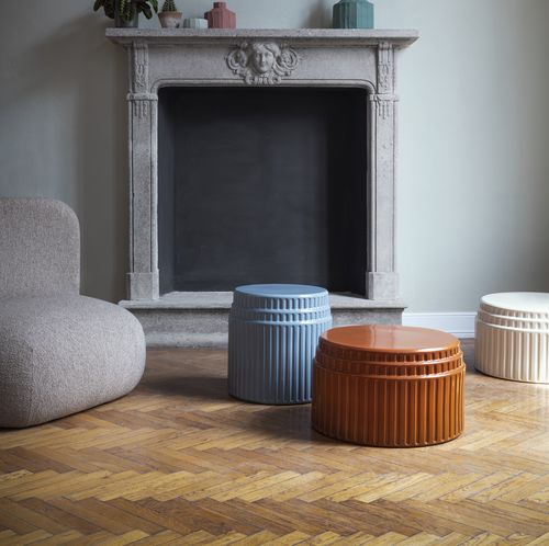 Moderner Couchtisch - Kolos - miniforms - Keramik / Gestell aus Keramik / rund
