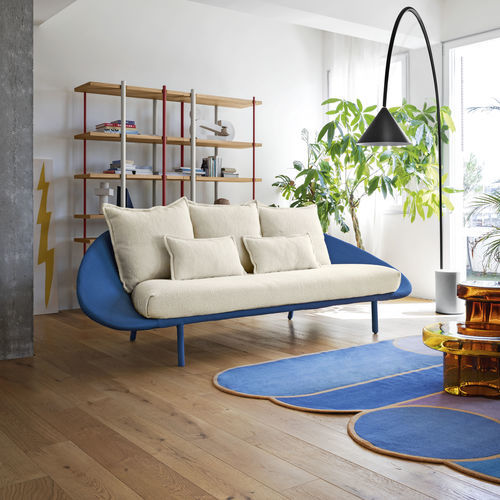 Modernes Sofa - Lem - miniforms - Stoff / Leder / mit abnehmbarem Kissen