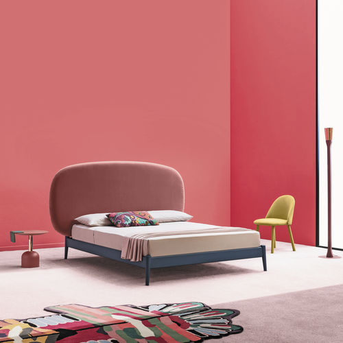 Doppelbett - Shiko Magnum - miniforms - modern / gepolstertes Kopfteil / Stoff
