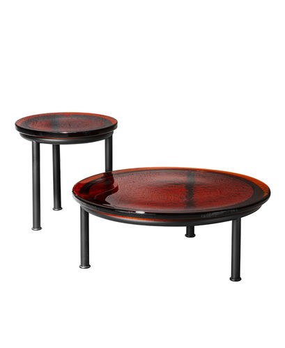 Moderner Couchtisch - Zigo - miniforms - Glas / Gestell aus Metall / rund