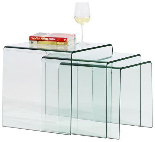 Moderner Satztisch - ADRIA - BoConcept - Glas / rechteckig / für Privatgebrauch