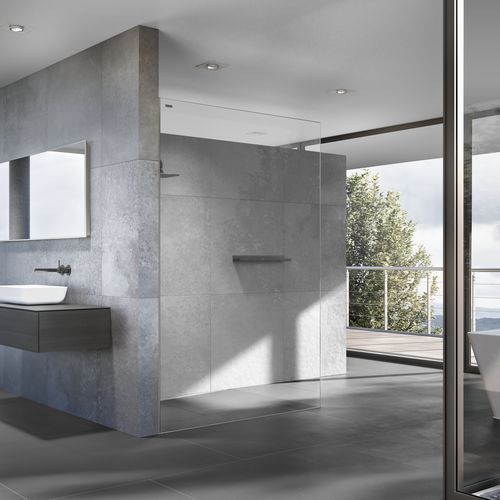 Festinstallierte Duschwand - AIR 2 - DUSCHOLUX AG - für Eckeinbau / Hartglas / für professionellen Gebrauch