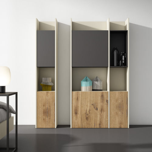 Modernes Regal - S&Iacute;NTESIS - MUEBLES MESEGUE, S.A. - lackiertes MDF / Holzfurnier / für Homeoffice