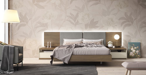 Kopfteil für Doppelbetten - LUCA: comp.115 - MUEBLES MESEGUE, S.A. - modern / Holzfurnier / lackiertes MDF