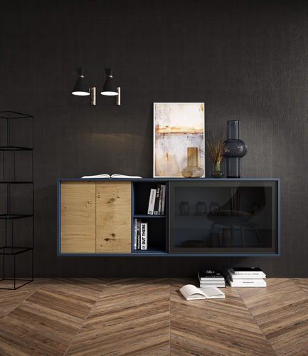 Wandmontiertes Sideboard - COMBI - MUEBLES MESEGUE, S.A. - modern / Holz / maßgefertigt