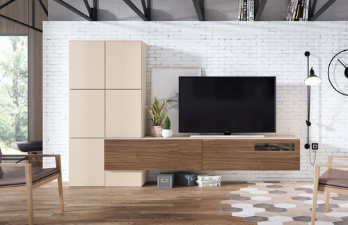 Moderne Wohnwand - 26 COVER - MUEBLES MESEGUE, S.A. - Holz / für TV / mit Schublade