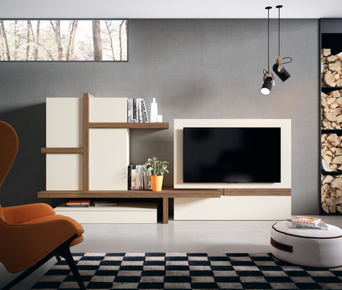 Moderne Wohnwand - 30 COVER - MUEBLES MESEGUE, S.A. - Holz / für TV / mit Schublade