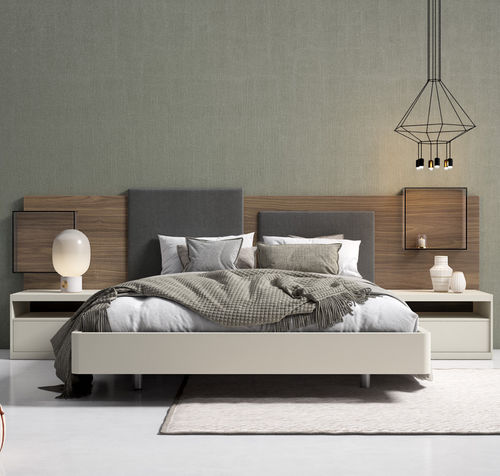 Kopfteil für Doppelbetten - CUBIC: comp.129 - MUEBLES MESEGUE, S.A. - modern / Stoff / Holz