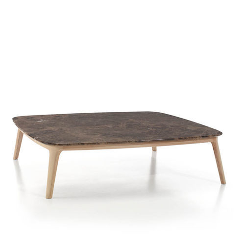 Moderner Couchtisch - EVEN - FRAJUMAR- BELTA - Marmor / Gestell aus Esche / rechteckig