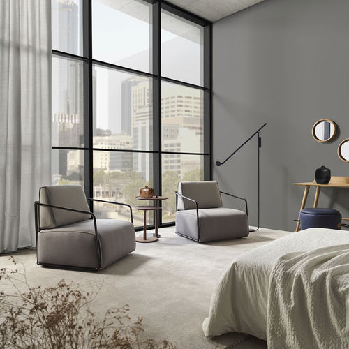 Moderner Sessel - ADEX - FRAJUMAR- BELTA - Stoff / Holz / grau