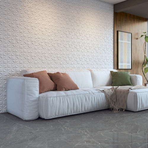 Keramikfliesen - CHANEL BLANC - Angelgres Revestimentos Ceramicos Ltda. - Relief / satiniert / für den Innenraum