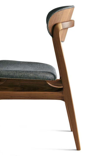 Moderner Stuhl - C-145 - Dale Italia - für den Innenraum / Nussbaum / Stoff