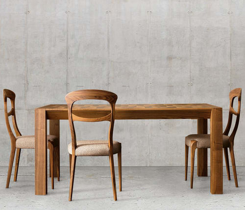 Moderner Stuhl - C-143  - Dale Italia - Stoff / Gestell aus Holz / Polster